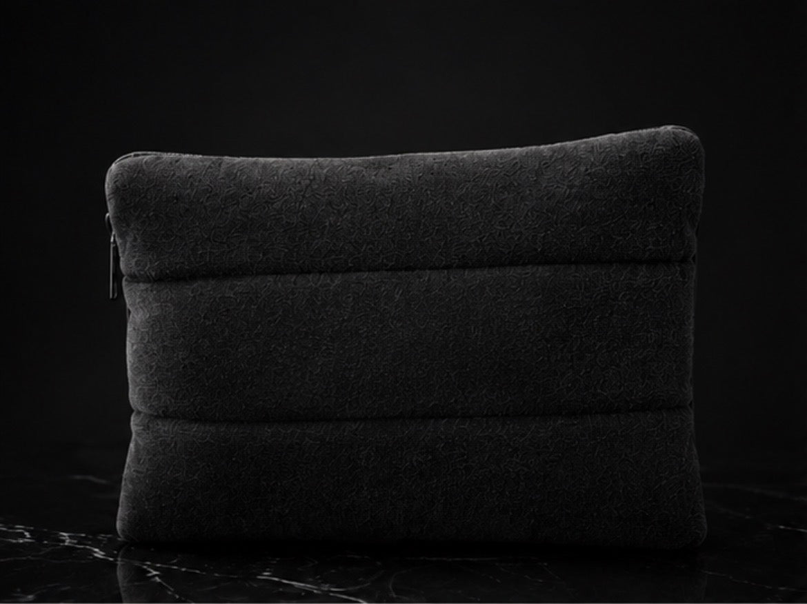 Luxury Black Quilted Makeup Bag | Maison Elise Rebellion