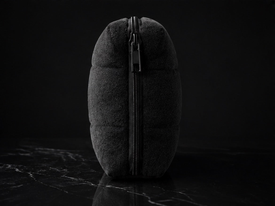Luxury Black Quilted Makeup Bag | Maison Elise Rebellion